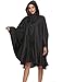 Buauty Unisex Rain Poncho Cape Riancoats Cloak Lightweight Waterproof Breathable Black