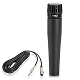 Professional Handheld Moving Coil Microphone - Dynamic Cardioid Unidirectional Vocal, Built-in Acoustic Pop Filter, Includes 15ft XLR Audio Cable to 1/4'' Audio Connection - Pyle PDMIC78