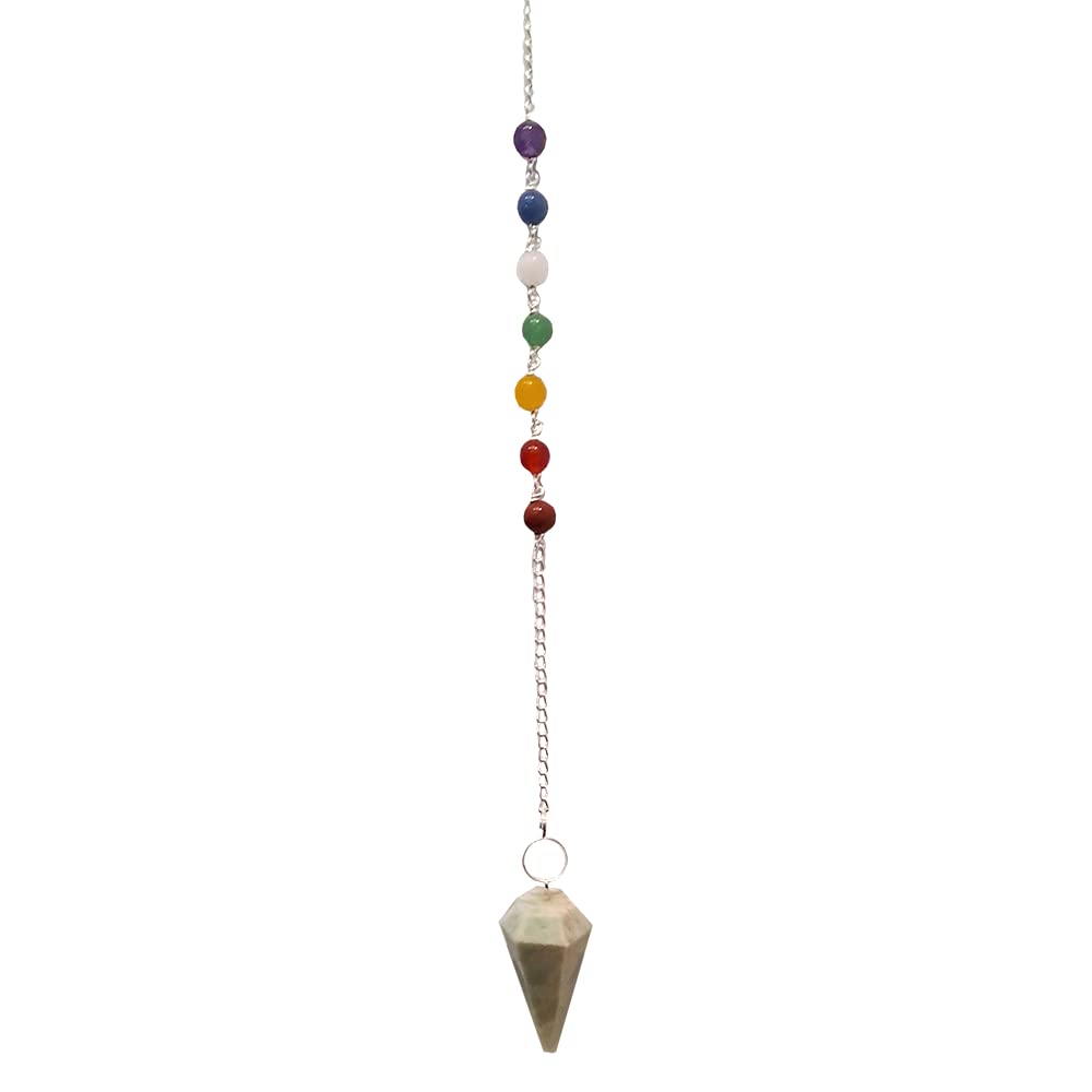 VIE Pendulum with 7 Chakra Beaded Chain (Amazonite)