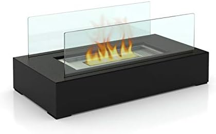keinode Bio Ethanol Fireplace Burner Heater Fuel Ventless Table Top Portable Eco Glass Cube Ventless Indoor Outdoor Fire Pit Tabletop Portable Fire Bowl Pot
