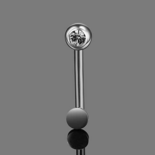 Xpircn 14G Titanium Crystal Gem Christina Bar Vertical Clitoral Hood Genital Piercing VCH Body Jewelry