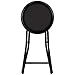 Trademark Home Collection 18 Inch Cushioned Folding Stool, Black
