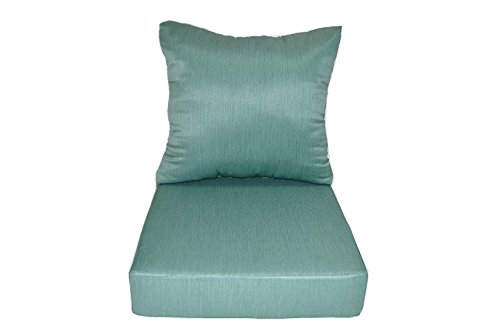 Mojo Surf / Spa / Aqua / Seafoam Fabric - Cushions for Patio Outdoor
Deep Seating Furniture Chair - Choice of Size (SEAT CUSHION - 20"W X
25"D)