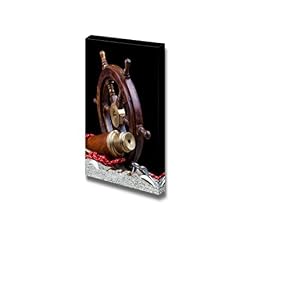 Maritime Adventure Symbols Helm Rudder and Telescope Wall Decor