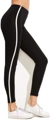 FEDOFIT Women's Black with White Side Strip Legging