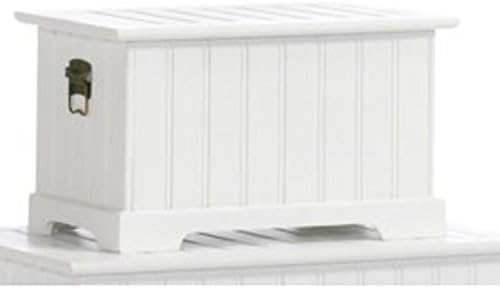 Caja Baúl Madera baúl con asa de metal pequeño blanco 45 x 26 cm: Amazon.es: Hogar