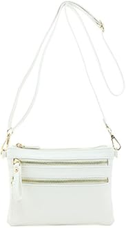 FashionPuzzleMulti Zipper Pocket Small Wristlet Crossbody Bag