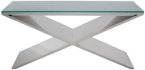 PureModern Home Tava Large Stainless Console Table