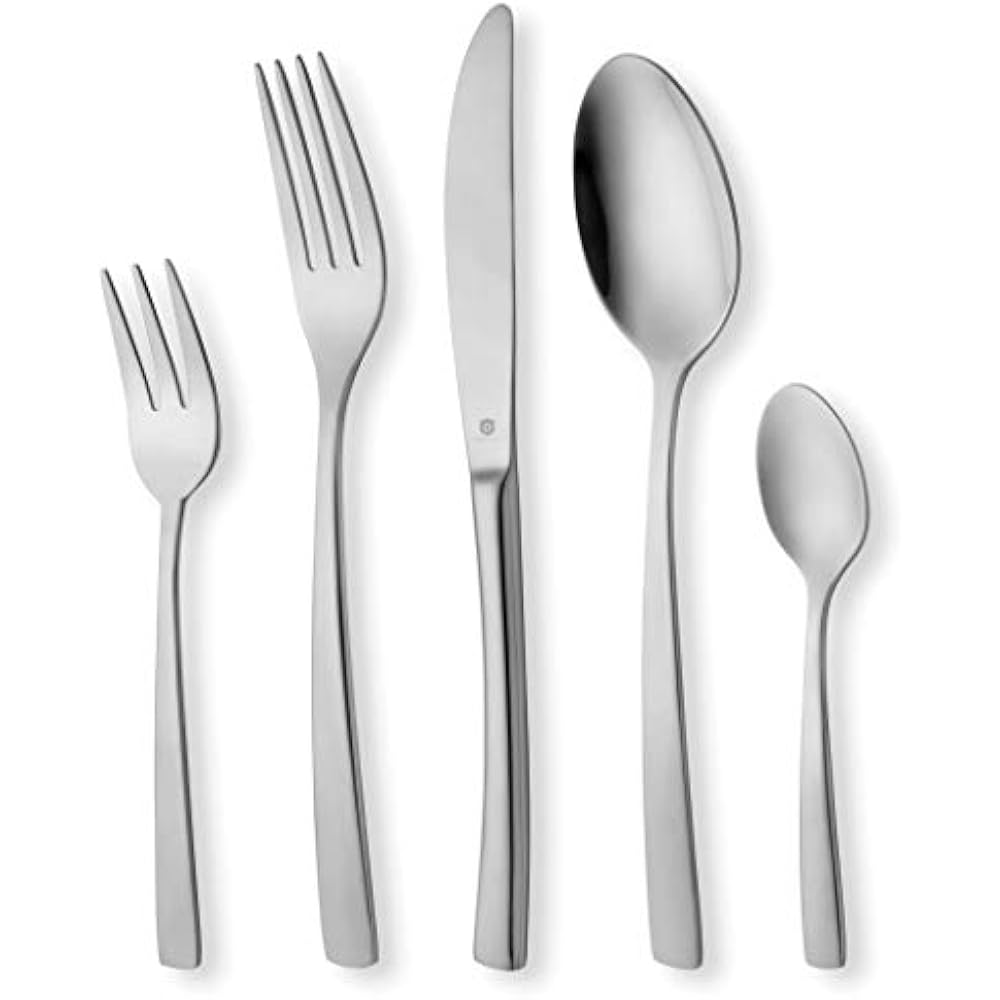 DANIALLI Flatware Sets 20Piece For 4, Modern Sleek Design Silverware