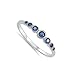 Women's Round Blue Simulated Sapphire Cute Ring New 925 Sterling Silver Band Size 10
