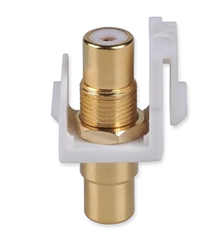 DCFun RCA Wall Plate, Composite RCA Wallplates with Female to Female RCA Keystone Jack Insert - 1 Port