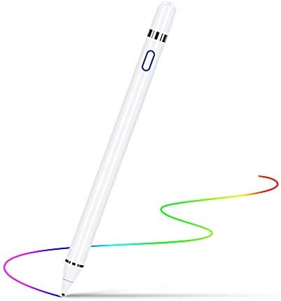 タッチペン スタイラスペン 極細 Ipad Iphone Android 導電繊維ペン先 1 45mm銅製ペン先 高感度 ツムツム Usb充電式 スマートフォン タブレット対応 ホワイト