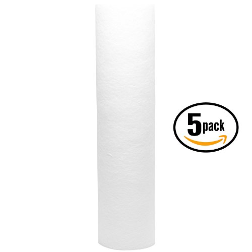 5-Pack Replacement for PurePro HRO-300 Polypropylene Sediment Filter - Universal 10-inch 5-Micron Cartridge Compatible with PurePro 10" Light Commercial RO : HRO-300 - Denali Pure Brand