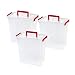 IRIS USA MLBH-290DD CLR/TR Cran 3PC Set Holiday Bow Box with Handle, 3 Pack, Clear/Red, 3 Pound