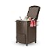 Suncast Wicker Outdoor Cooler with Wheels - Portable Outdoor Bar Cart to Store Ice, Drinks, and Frozen Treats - Store on Deck or Patio - Dark Brown