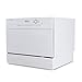 DELLA Mini Compact Countertop Dishwasher 6 Place Settings Portable For Small Apartment Home Kitchen, White