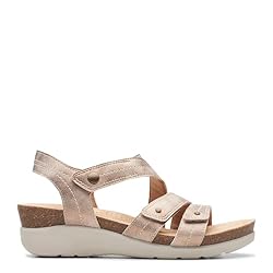 Clarks Women's Calenne Clara Wedge Sandal, Bronze