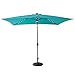 C-Hopetree 6.5 x 10 ft Rectangular Outdoor Patio Market Table Umbrella with Solar LED Lights, Aqua Blue