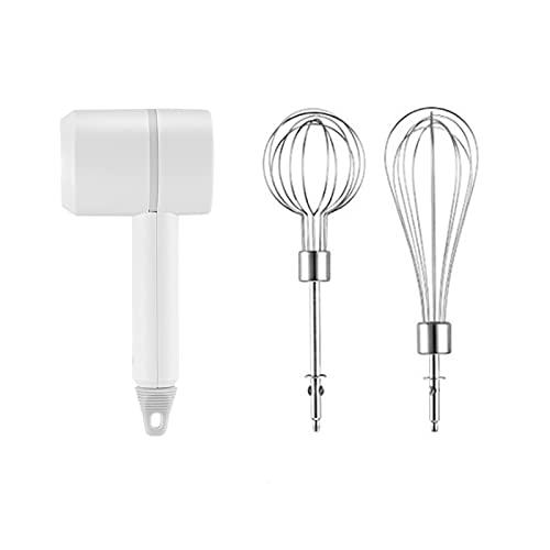 Electric Portable Hand Mixer, Mini Wireless Whisk 3-Speed Cordless Kitchen Blender Egg Whisk 1200mAh Rechargeable Battery Operated for Easy Whipping Cream for Cake Baking, with 2 Beaters