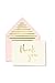 Kate Spade New York Bridal Thank You Card Set of 10 with Blank Interior and Lined Envelopes, Blush/Gold