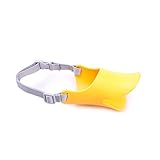 HaloVa Dog Muzzle, Anti Bite Duck Mouth Shape Dog Mouth Covers, Anti-called Silicone Muzzle Masks Pet Mouth Set, Yellow, Small