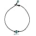 Barch Single Turquoise Choker Necklace on Black Leather Cord