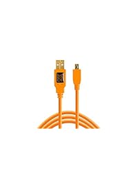 Herramientas de sujeción TetherPro USB 2.0 a macho a mini-B, 5 pines cable   15 pies, Anaranjado