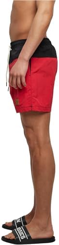 Block Swim Shorts, Pantaloncini da Bagno, Uomo, Blk/Red, M