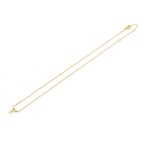 Me Plus Petite Initial Letter Alphabet Pendant Charm Gold Dipped Necklace Gold Silver Rosegold (23 Letters) (Y - Gold)