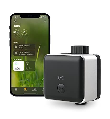 Eve Aqua โ Smart Water Controller for Apple Home App or Siri, Irrigate Automatically Withschedules, Easy to Use, Remote Access, No Bridge, Bluetooth, HomeKit