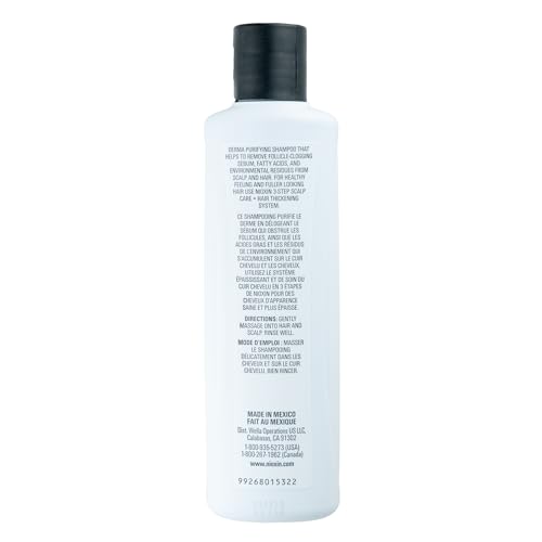 Nioxin System 2 Scalp + Hair Thickening Shampoo for Natural Hair with Progressed Thinning | Cleanse & Boost Hair Density with Niacinamide & Biotin
