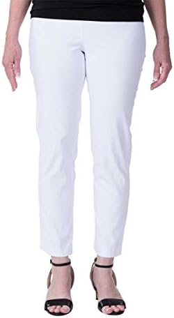Amy Alder Womens Slimming Pull-On Ankle Pants, White, Size 12