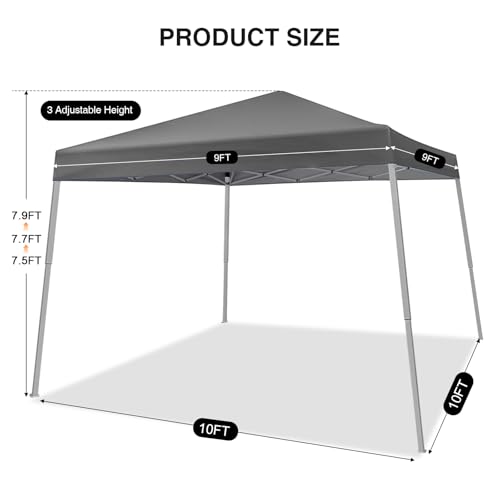 GREZONE 10x10 FT Pop Up Canopy Tent with Slant Legs, Portable Instant Shelter for Outdoor Events image 17