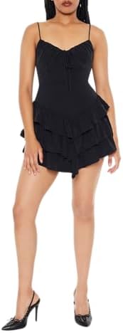 forever 21 clip dot lace ruffled mini dress Forever 21 Clip Dot Lace Ruffled Mini Dress Black X-Small at Amazon Women's  Clothing store