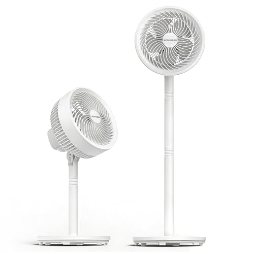 WOWDSGN 2 in 1 Stand & Table Fan, 3 Speed, Adjustable Height 37-106cm, 38W Powerful Motor 5 Blades Air Circulation for Room
