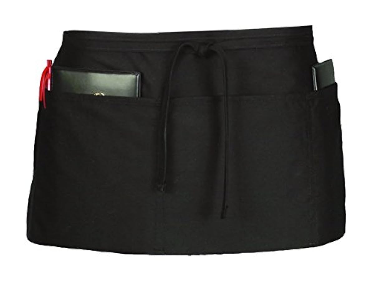 Ritz CL3PWACBK 4 Pocket Waist Serving Apron, Black, 2 Pack, One Size