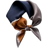 Lenvowela Mulberry Silk Scarfs Women Small Square Scarf 21" x 21" Breathable Lightweight Neckerchief Headscarf