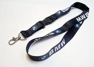 Deluxe BMW MotorSports Black Lanyard with Snap Buckle and Bottle Opener - DGK neck lanyard - 25mm x 50cm