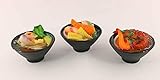 3 Sets Bowl of Ramen Noodles for Barbie BJD Doll 1/6 Dollhouse Miniature Japanese Food