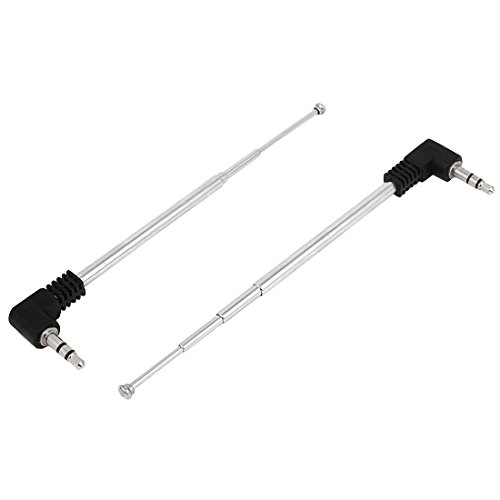 FM Radio TV 4 Sections 3.5mm Audio Jack Telescopic Antenna 247mm 2PCS