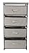 Juvale 4-Tier Dresser for Bedroom - 16.5 in x 13 in x 33 in, Light Gray Fabric, 4 Drawers - Narrow Closet Storage Drawers & Organizer - Steel Frame & Easy Assembly
