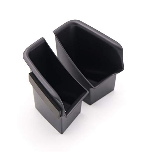 2PCS Plastic Black Interior Front Door Armrest Organizer Tray Storage Box for Jaguar F-Pace X761 2016-2018 (Only for Left Handle Drive)