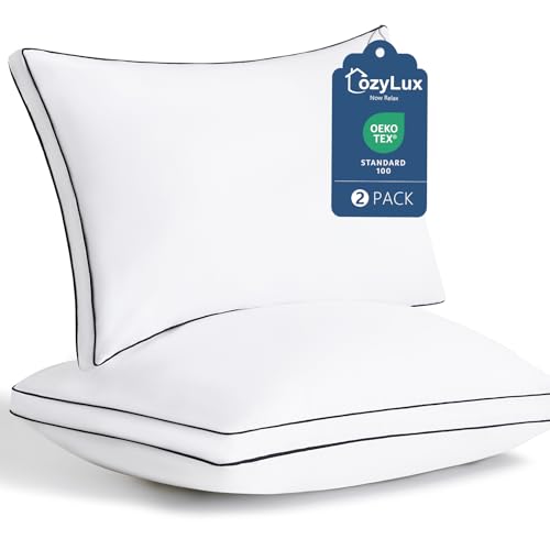 CozyLux Pillows Queen Size Set of 2, Gusseted Bed Pillow, 18 x