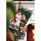 Bucilla 18-Inch Christmas Stocking Felt Applique Kit, 86106 Christmas Cookies