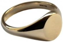 9ct Yellow Gold 9.6 x 7.1mm Plain Small Oval Signet Rings UK Hallmarked Approx 3.4g
