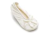Isotoner Satin Pearl Ballerina Girls Slippers