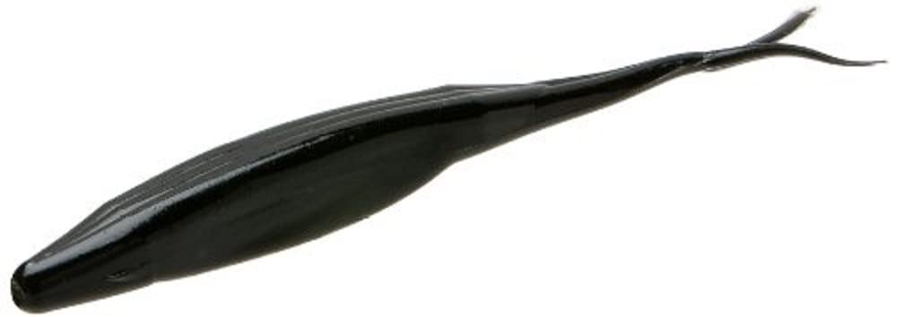 Zoom Bait Salty Super Fluke Bait-Pack of 10 (Black, 5-Inch)