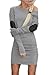 Zeagoo Women's Elbow Patch Long Sleeve Off Shoulder Bodycon Party Dress