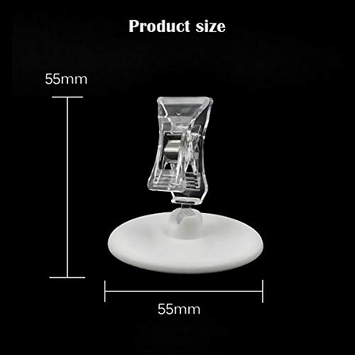 eZAKKA 10Pcs Sign Clips Rotatable Place Card Name Cards Merchandise Display Clip Holder Stand POP Clip Round Base for Price Tags Memo Displaying Table Number Cards Photo (5.5x5.4cm)