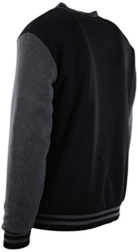ChoiceApparel Mens Baseball Varsity Jacket with Detachable Hoodie (2XL, 111-Black/Charcoal)